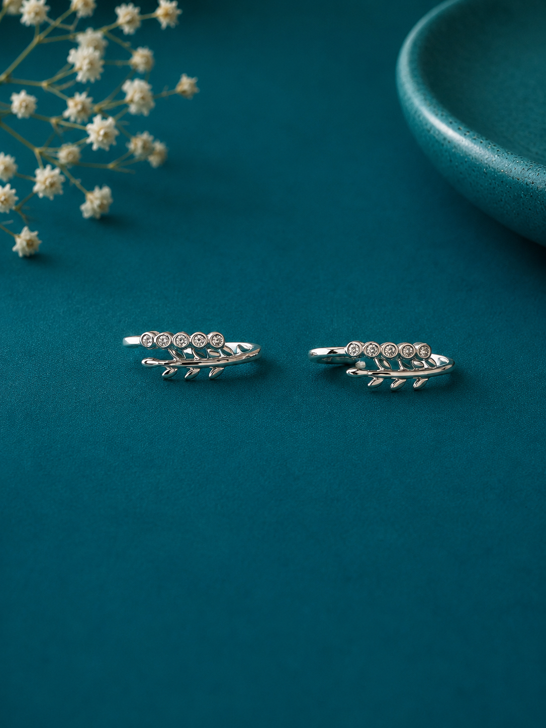 Crystal Leaf Adjustable Toe Ring