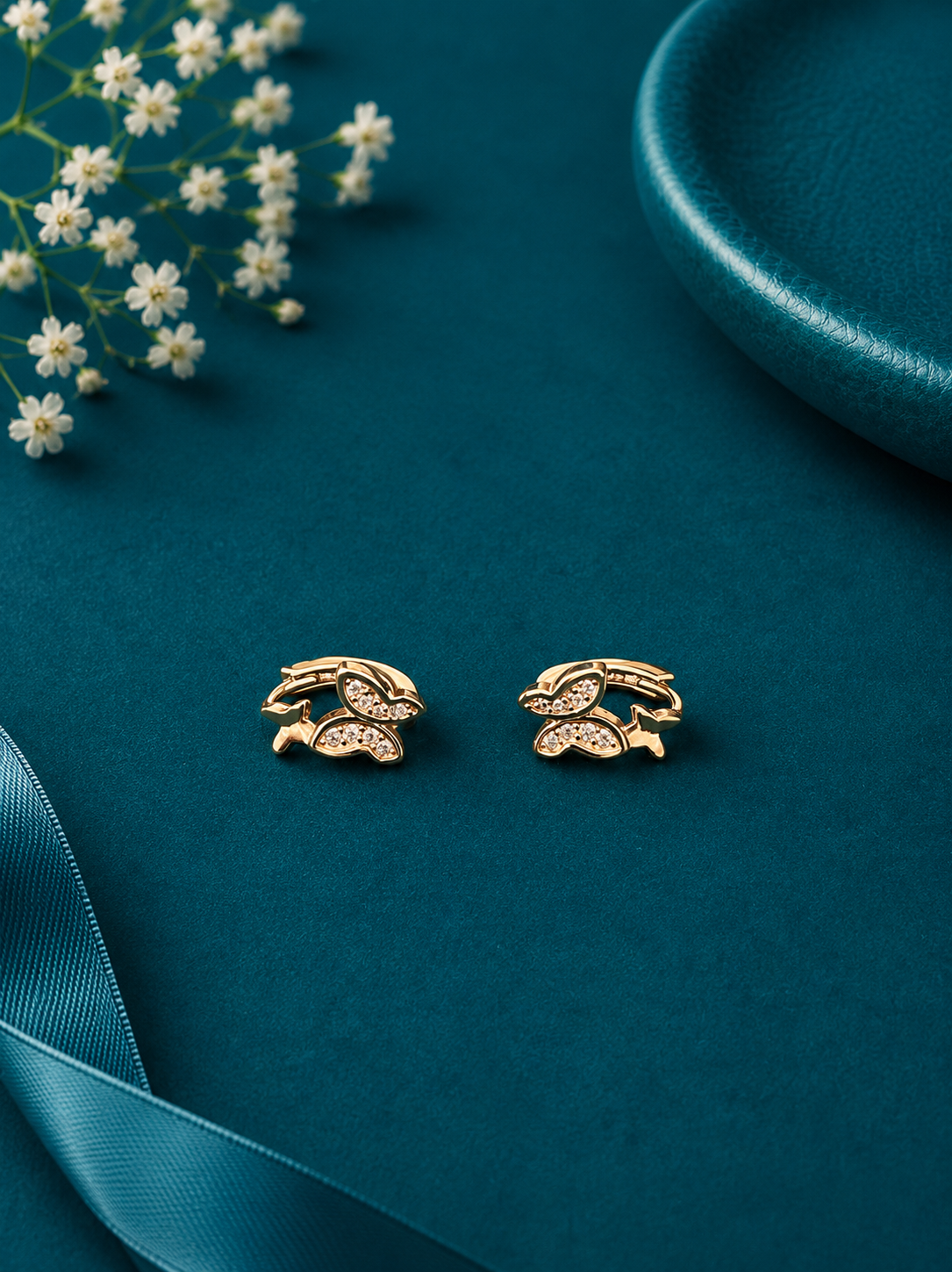 Rose Gold Butterfly Kids Hoop Earrings