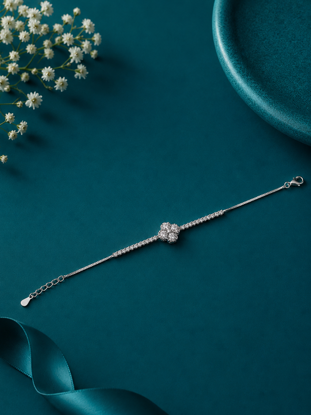 Crystal Flower Centre Bracelet