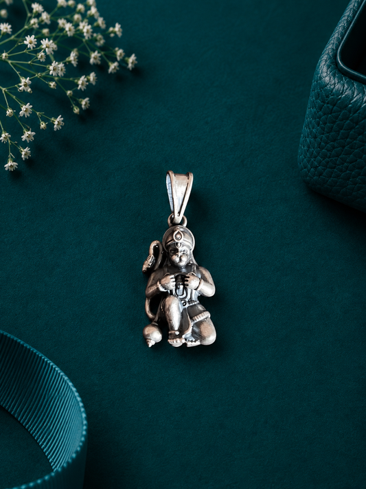 Sterling Silver Hanuman Showing Rama and Sita in His Heart Pendant