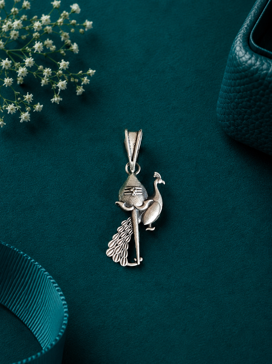 Sterling Silver Subramanya Swamy Peacock Pendant
