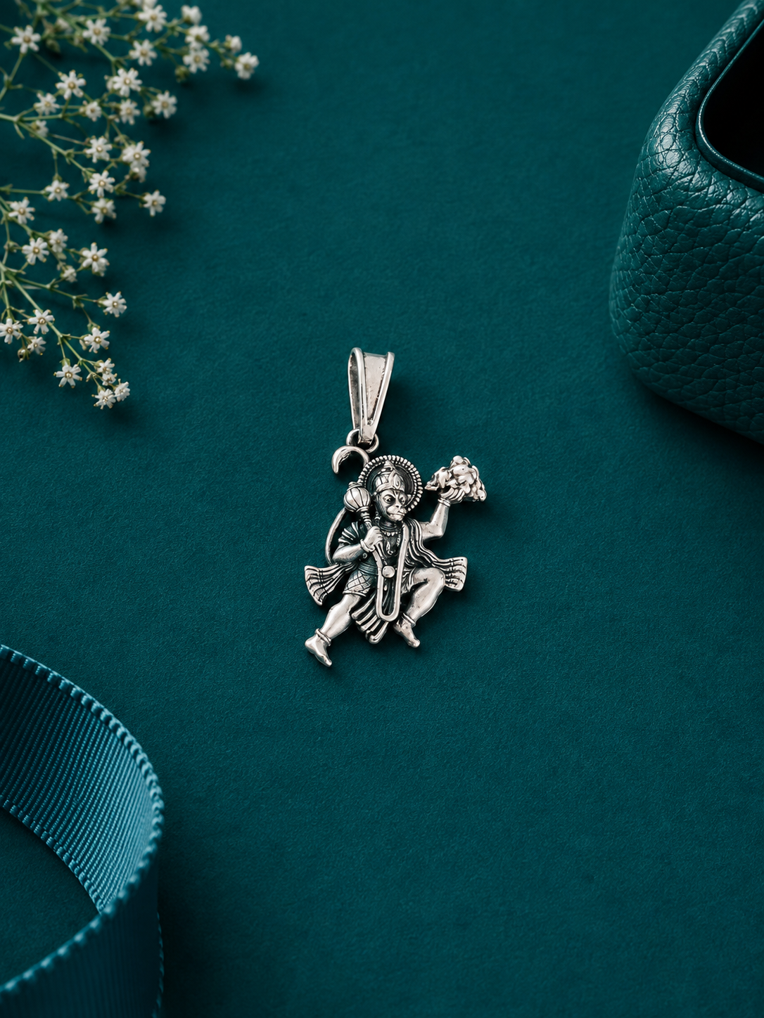 Sterling Silver Sanjeevani Hanuman Pendant