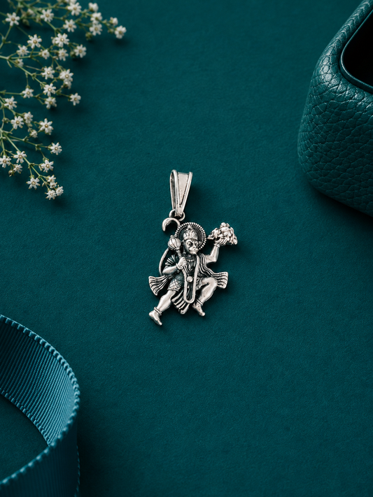 Sterling Silver Sanjeevani Hanuman Pendant