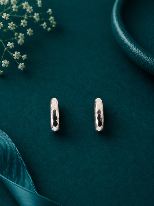Classic Polished Silver Kids Hoop Earrings