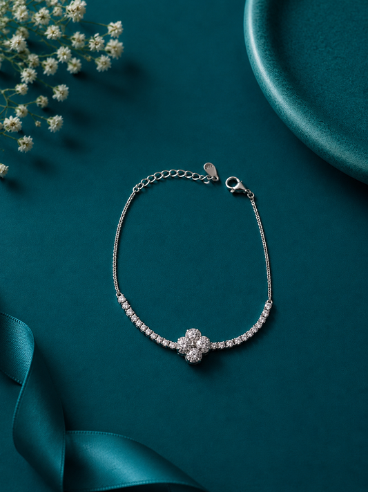 Crystal Flower Centre Bracelet