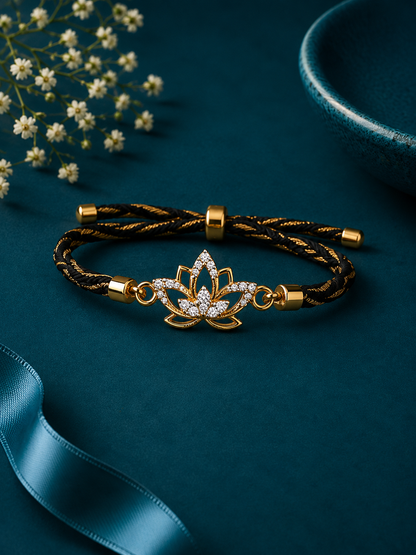 Lotus Crystal Designer Rakhi