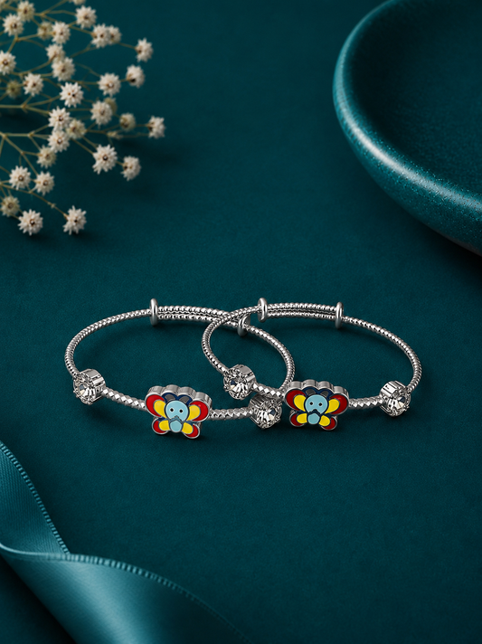 Colourful Toy Silver Kids Kada Pair
