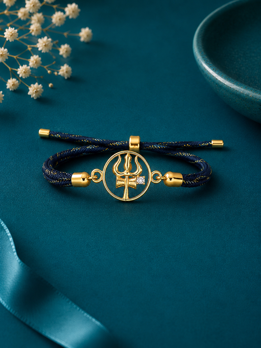 Trishul Damru Blue Thread Rakhi