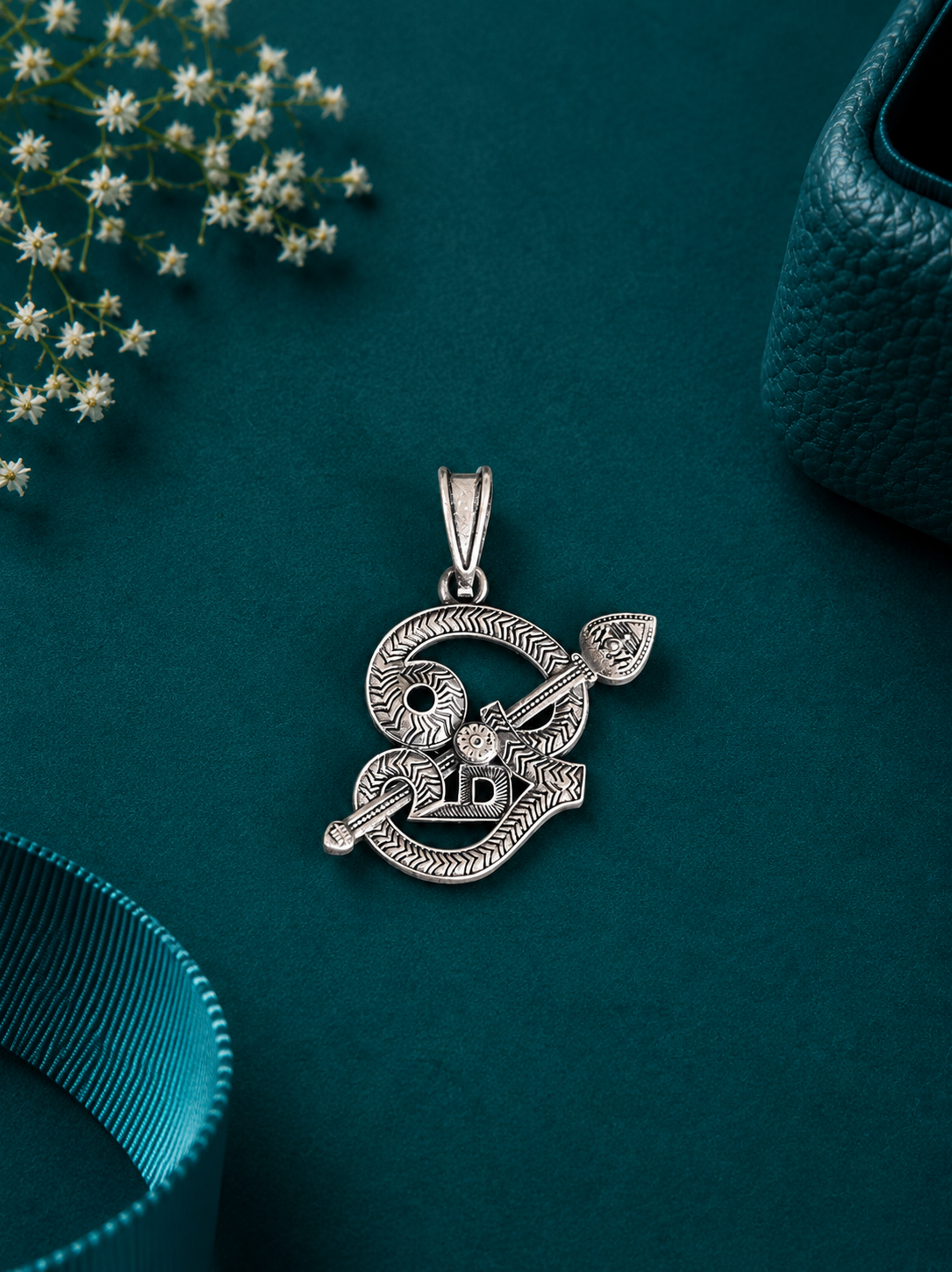Sterling Silver Subramanya Swamy Vel Om Pendant