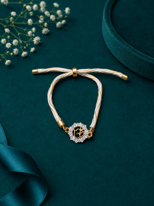 Om Motif  Gold-Tone Rakhi