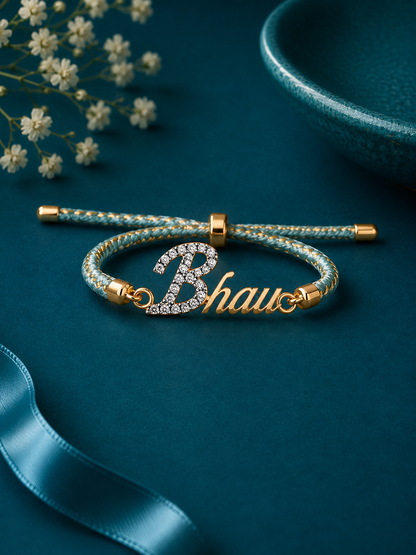 Bhai Crystal Grey Thread Rakhi