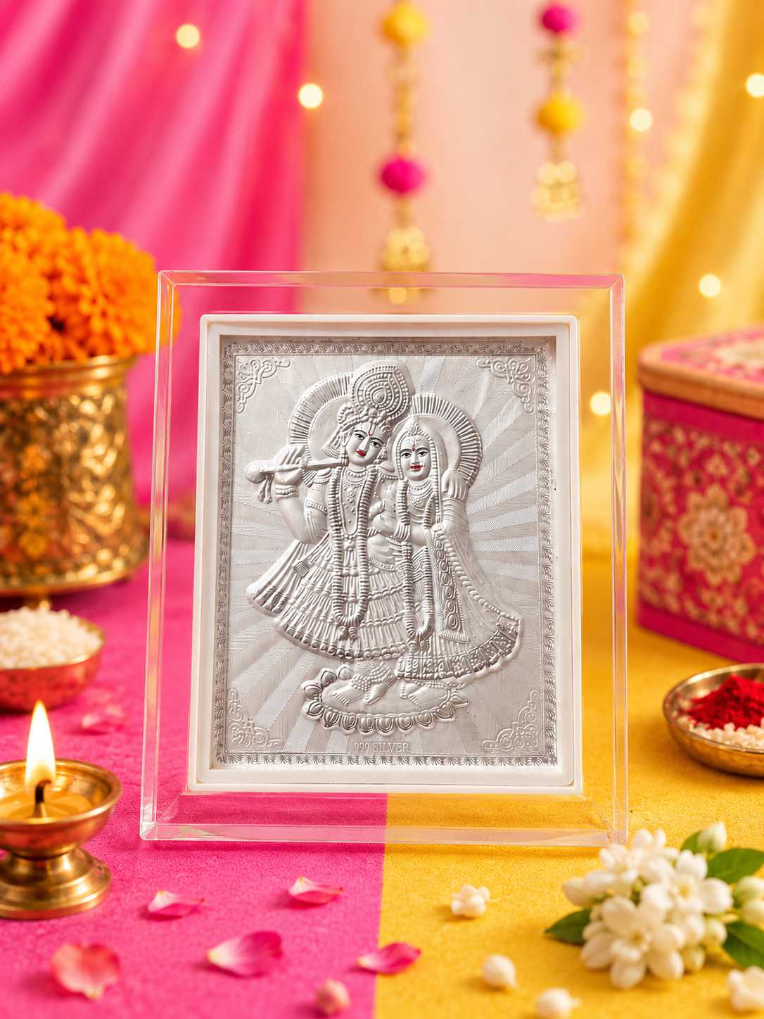 Acrylic Radha Krishna Blessing Frame